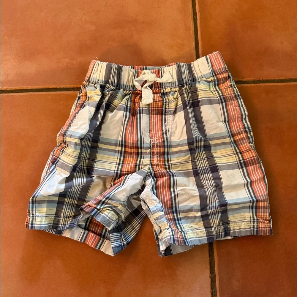 OshKosh B'gosh‎ Orange and Blue Plaid Shorts